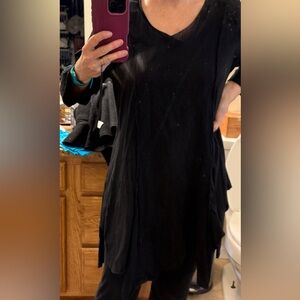 Black Cynthia Ashby Long Sleeve tunic/top